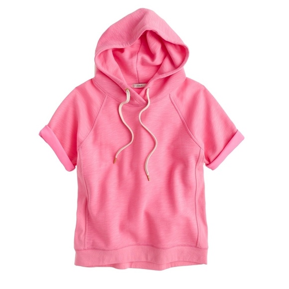 J.Crew White Short Sleeve Hoodie Sweatshirt Size XS - Picture 12 of 12